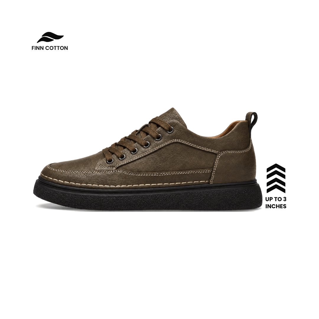 Finn Cotton horizon  Zenith Low | Minimalist Leather Height Enhancing Sneakers | Unisex