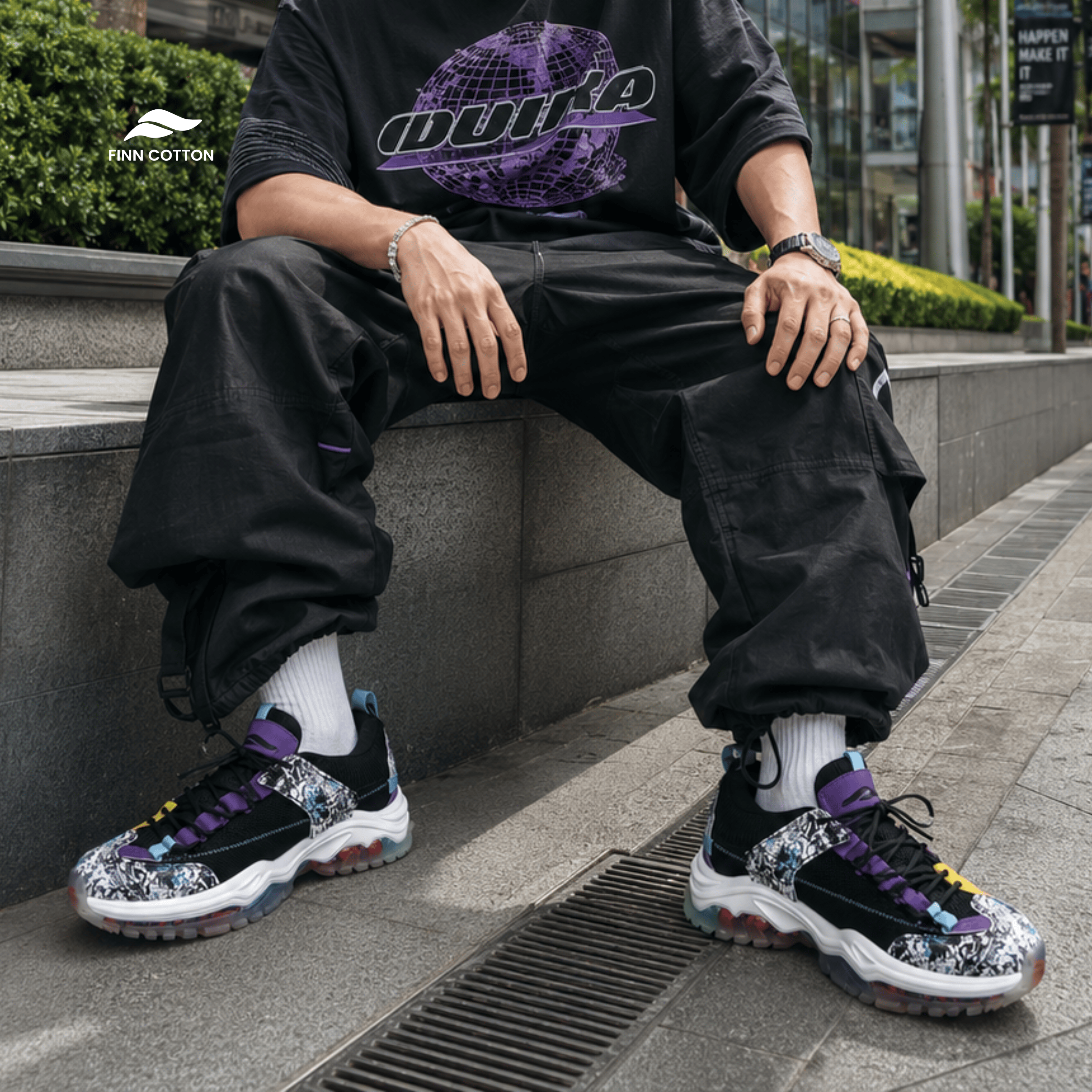 Finn Cotton Sneakers Graffiti Graffiti Chunky Streetwear Sneakers | Finn Cotton