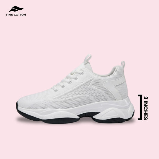 Finn Cotton White / 36 Altitude 2.0 - For Her Altitude 2.0 | Upgraded Height Enhancing Sneakers | Unisex